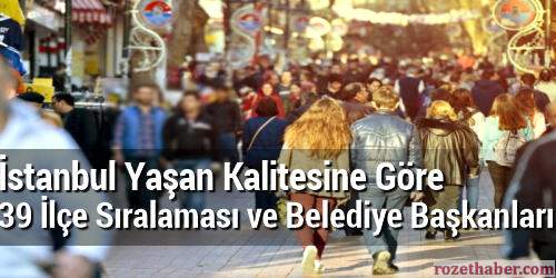 İstanbul Yaşan Kalitesine Göre 39 İlçe Sıralaması ve Belediye Başkanları İstanbul Yaşan Kalitesine Göre 39 İlçe Sıralaması ve Belediye Başkanları