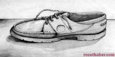Karakalem Ayakkabı Çizimlerinde Doku Yansıtılması