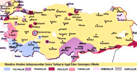 Mondros Ateşkes anlaşmasını ihlal edip Türkiye'yi ele geçiren sömürgeci ülkeler