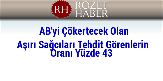 AB'yi Çökertecek Olan Aşırı Sağcıları Tehdit Görenlerin Oranı Yüzde 43 AB'yi Çökertecek Olan Aşırı Sağcıları Tehdit Görenlerin Oranı Yüzde 43